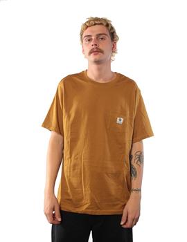 Camiseta BASIC POCKET LABEL - Gold Brown