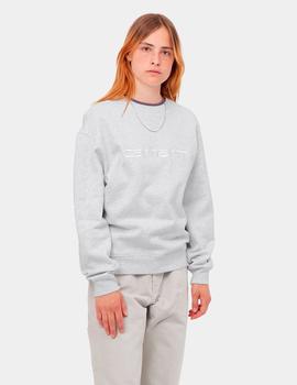 Sudadera Crew W' CARHARTT SWEAT - Ash Heather / Wh