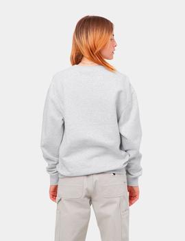 Sudadera Crew W' CARHARTT SWEAT - Ash Heather / Wh