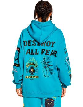 Sudadera Capucha DESTROY ALL FEAR - Blue