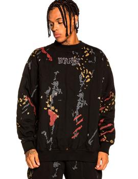 Sudadera Crew JAZZ THING PADDED PRINT - Black