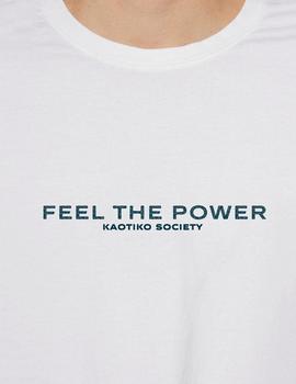 Camiseta KAOTIKO WASHED FEEL THE POWER - White