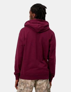 Sudadera Capucha CARHARTT UNIVERSITY - Wine / White