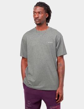 Camiseta CARHARTT WIP SCRIPT EMBROIDERY - Grey Heather White