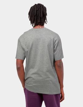 Camiseta CARHARTT WIP SCRIPT EMBROIDERY - Grey Heather White