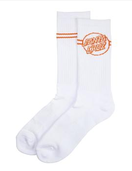 Calcetines SANTA CRUZ OPUS DOT STRIPE  - White Orange