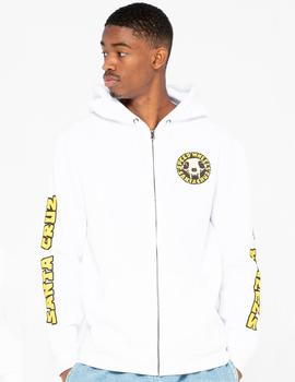 Sudadera Abierta SANTA CRUZ HOOD SW SKULL  - White