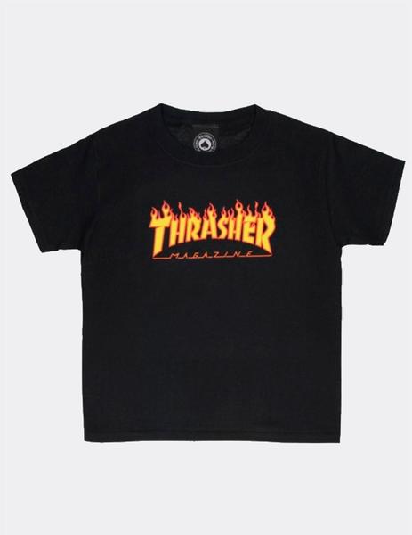 Camiseta THRASHER JR FLAME - Negro