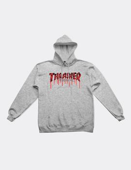 Sudadera THRASHER capucha BLOOD DRIP - Gris Claro