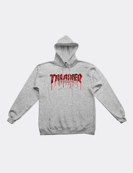 Sudadera THRASHER capucha BLOOD DRIP - Gris Claro