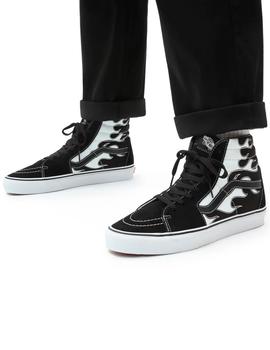Zapatillas SK8-HI-Flame Black/White