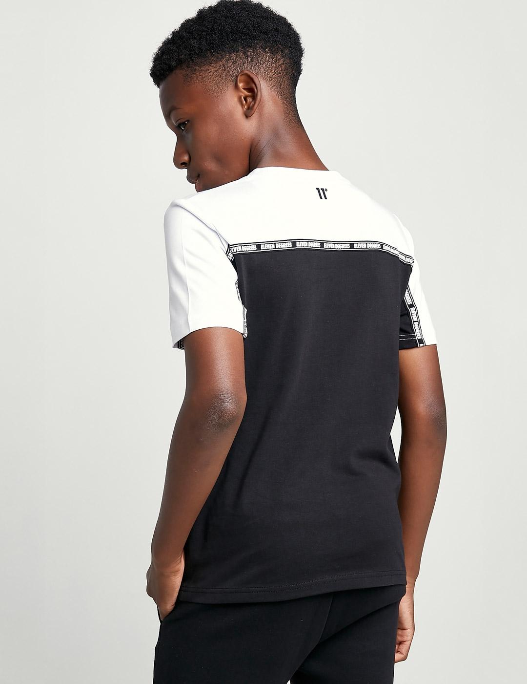 Camiseta 11º JR CUT AND SEW TAPED - Black / White