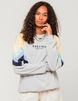 Sudadera Crew KAOTIKO SEATTLE - Gris Vigoré Amarillo Verde