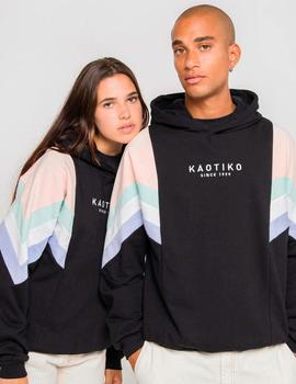 Sudadera Capucha KAOTIKO EWAN - Negro Rosa Candy Verde