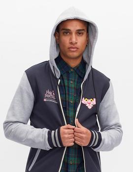 Sudadera Capucha HYDROPONIC PINK VARSITY -Navy/ Heather Grey