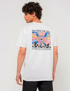 Camiseta Kaotiko EYE SAY -  Washed Blanco