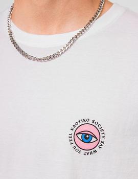 Camiseta Kaotiko EYE SAY -  Washed Blanco