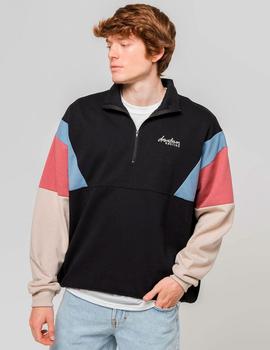 Sudadera Crew KAOTIKO COLIN - Black Niágara Burgundy