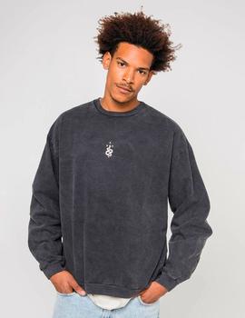 Sudadera KAOTIKO CREW WASHED PALM VIBES - Black