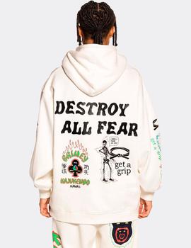 Sudadera Capucha DESTROY ALL FEAR - White