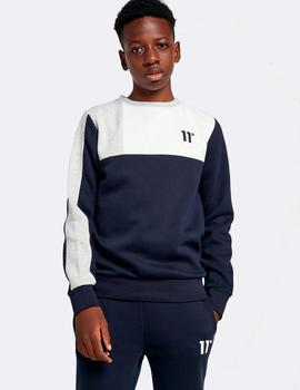 Sudadera Crew JR BOXY BLOCK - Navy Grey Marl White