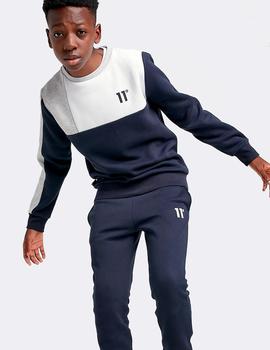 Sudadera Crew JR BOXY BLOCK - Navy Grey Marl White