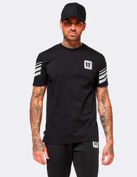 Camiseta 11 DEGREES STRIPE PRINT - Black Silver Reflective