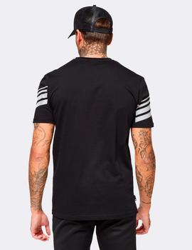Camiseta 11 DEGREES STRIPE PRINT - Black Silver Reflective