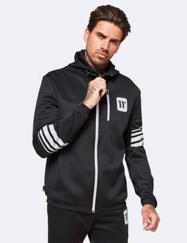 Sudadera Capucha 11DEGREES STRIPE PRINT TRACK - Black Silver