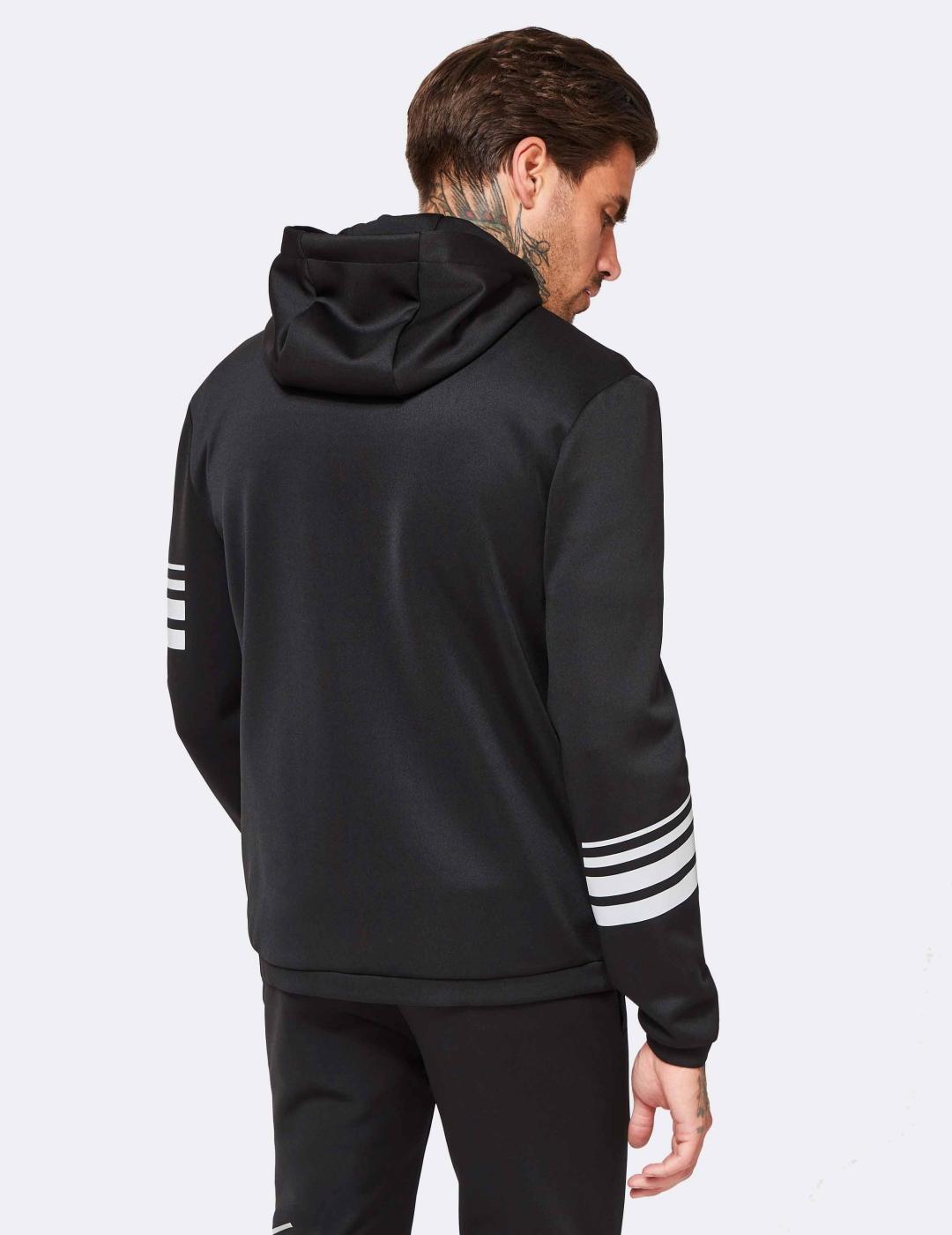 Sudadera Capucha 11DEGREES STRIPE PRINT TRACK - Black Silver