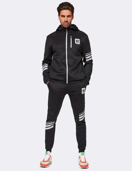 Sudadera Capucha 11DEGREES STRIPE PRINT TRACK - Black Silver