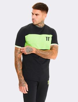 Camiseta 11DEGREES CUT AND SEW RIB MUSCLE FIT - Black Limeai