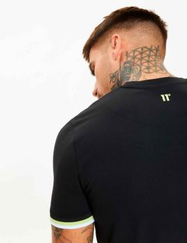 Camiseta 11DEGREES CUT AND SEW RIB MUSCLE FIT - Black Limeai