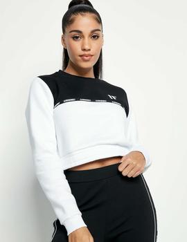 Sudadera CROPPED CUT AND SEW SWEATSHIRT - White Bl