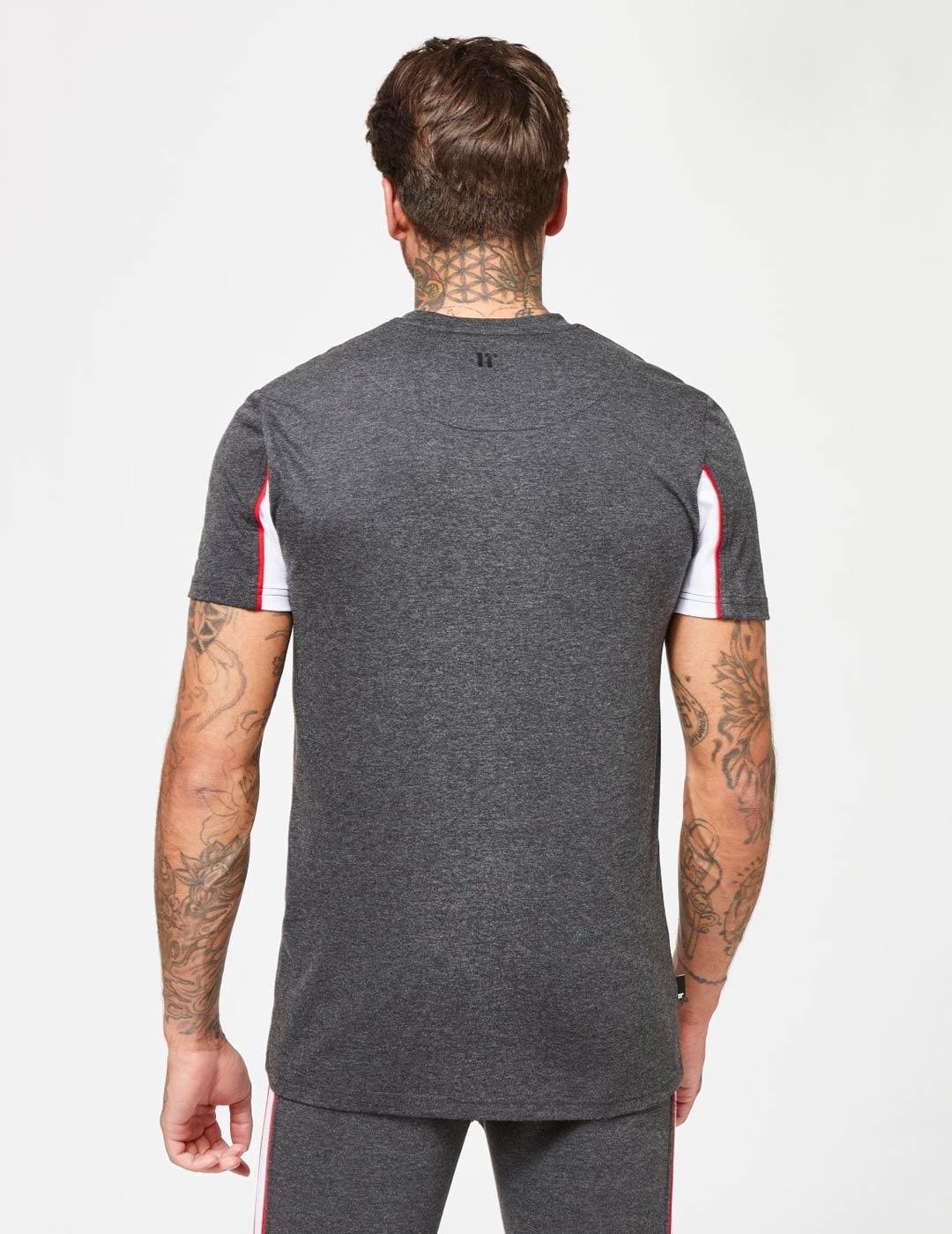 Camiseta Eleven CUT - SEW COLOUR BLOCK PIPED - Black Marl