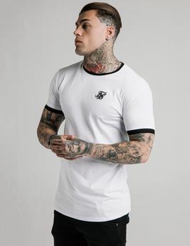 Camiseta INSET STRAIGHT HEM RINGER GYM - White/Bla