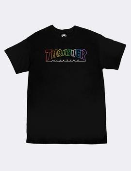 Camiseta THRASHER OUTLINED RAINBOW - Negro