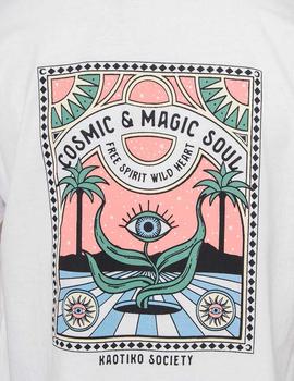 Camiseta KAOTIKO WASHED COSMIC MAGIC SOUL - Blanco