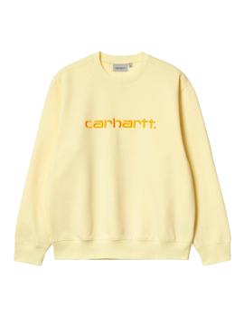 Sudadera Crew CARHARTT SWEAT - Soft Yellow / Popsi