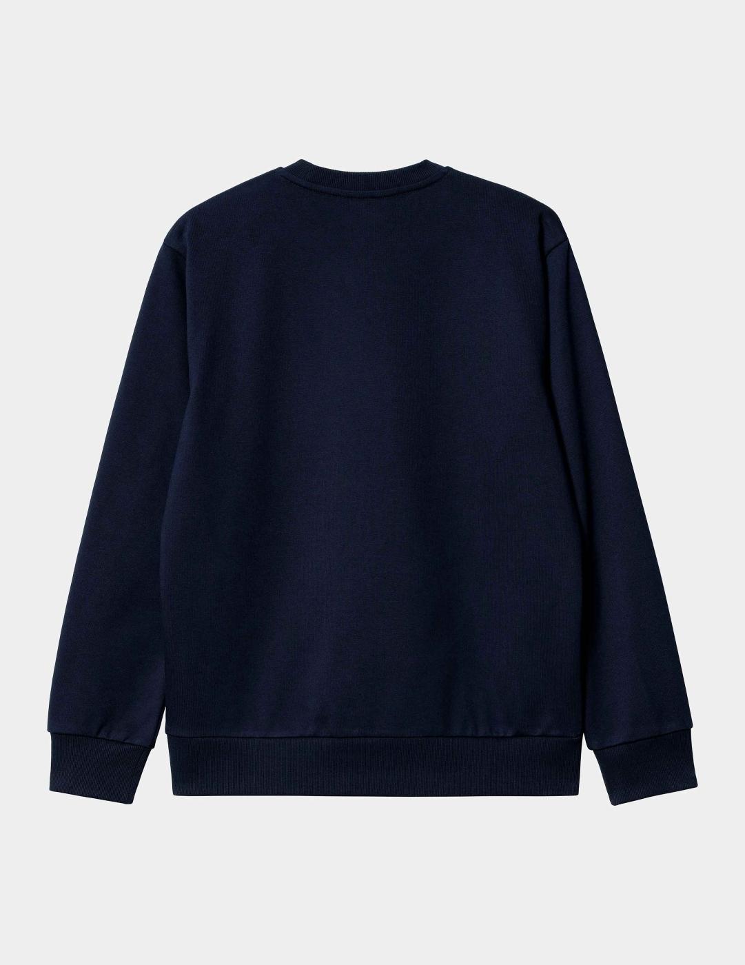 Sudadera Crew CARHARTT EMBROIDERY - Dark Navy / White