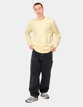 Sudadera Crew CARHARTT EMBROIDERY - Soft Yellow / Popsicle