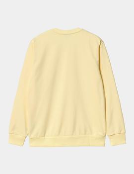 Sudadera Crew CARHARTT EMBROIDERY - Soft Yellow / Popsicle