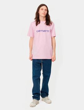 Camiseta CARHARTT SCRIPT - Pale Quartz / Razzmic