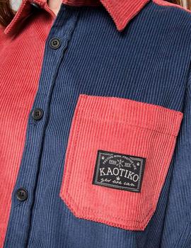 Camisa KAOTIKO CORDUROY VALLEY - Burgundy Navy