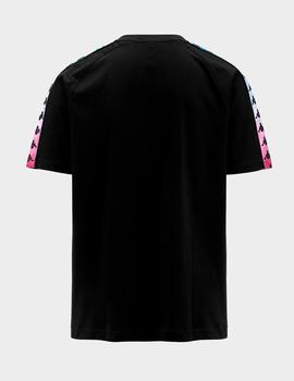Camiseta KAPPA COEN DEGRADE - Black Turquoise Fuxia