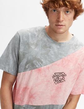 Camiseta HYDROPONIC CRYSTAL - Tie Dye Grey / Pink