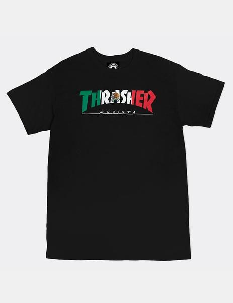 Camiseta THRASHER MEXICO REVISTA - Negro
