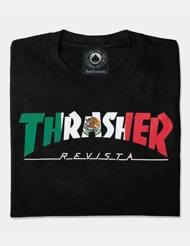 Camiseta THRASHER MEXICO REVISTA - Negro