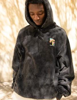 Sudadera Capucha KAOTIKO WASHED HAPPY FROG - Negro