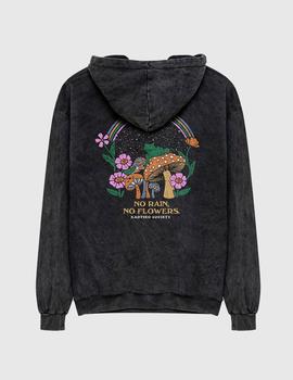 Sudadera Capucha KAOTIKO WASHED HAPPY FROG - Negro